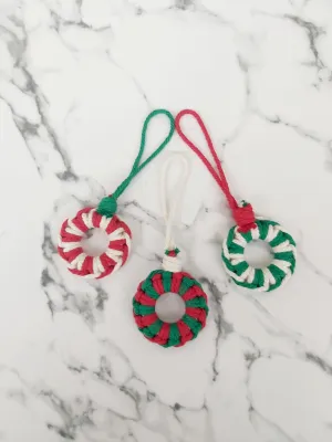 Handmade Macrame Christmas Ornament - Pack of 3 - Christmas Wreath