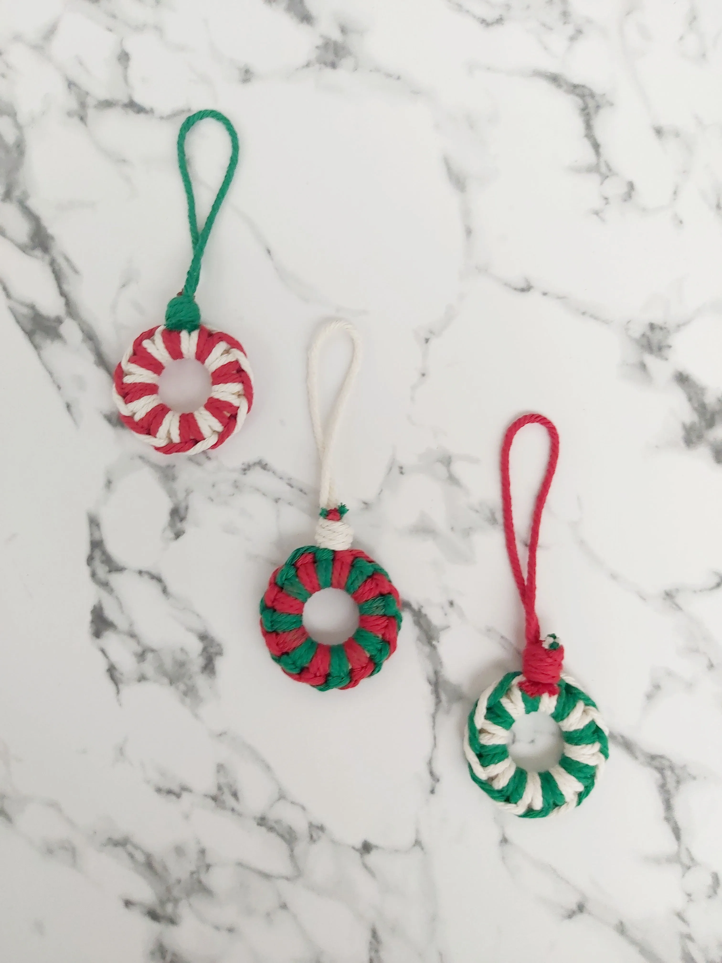 Handmade Macrame Christmas Ornament - Pack of 3 - Christmas Wreath