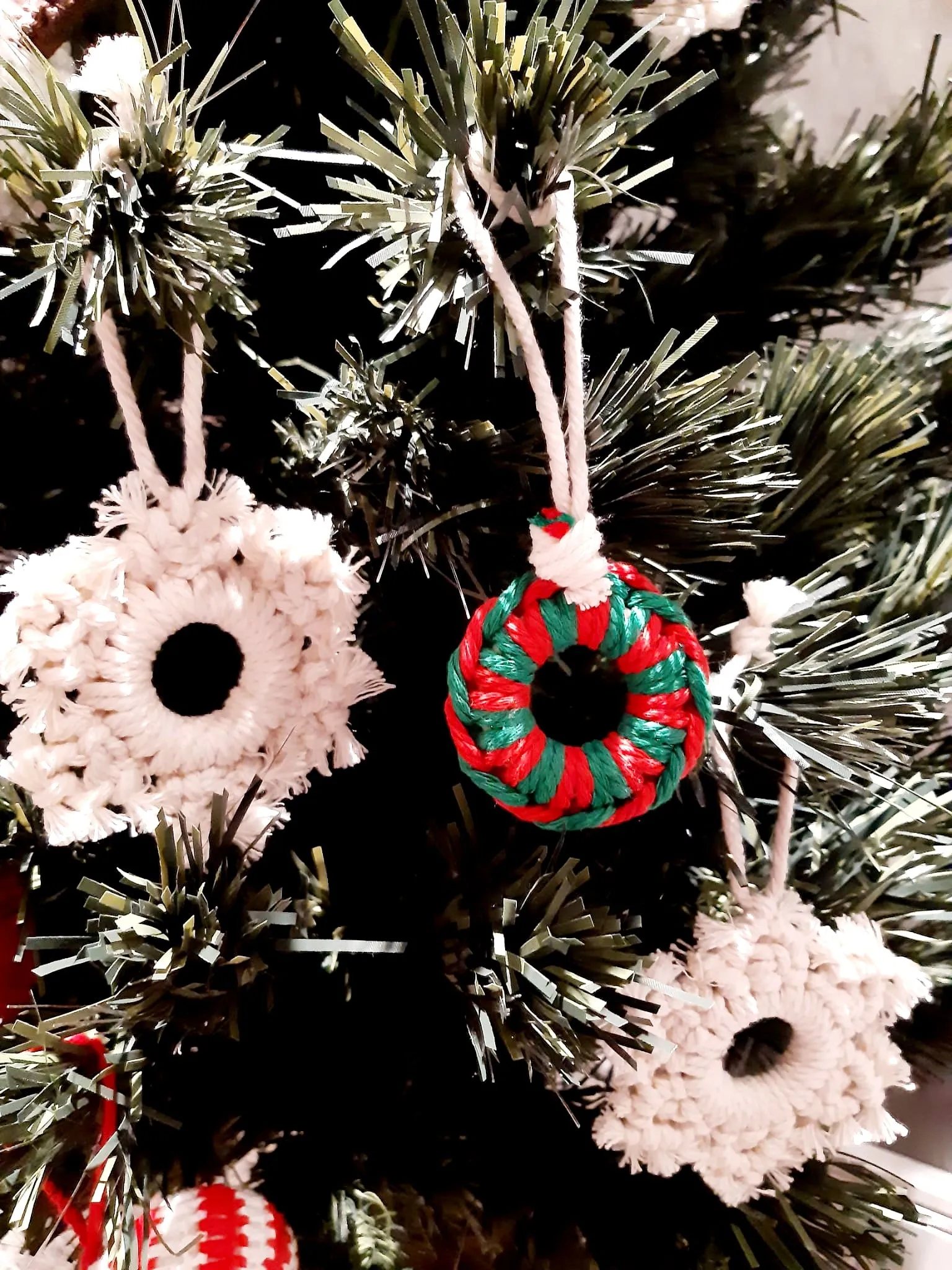 Handmade Macrame Christmas Ornament - Pack of 3 - Christmas Wreath