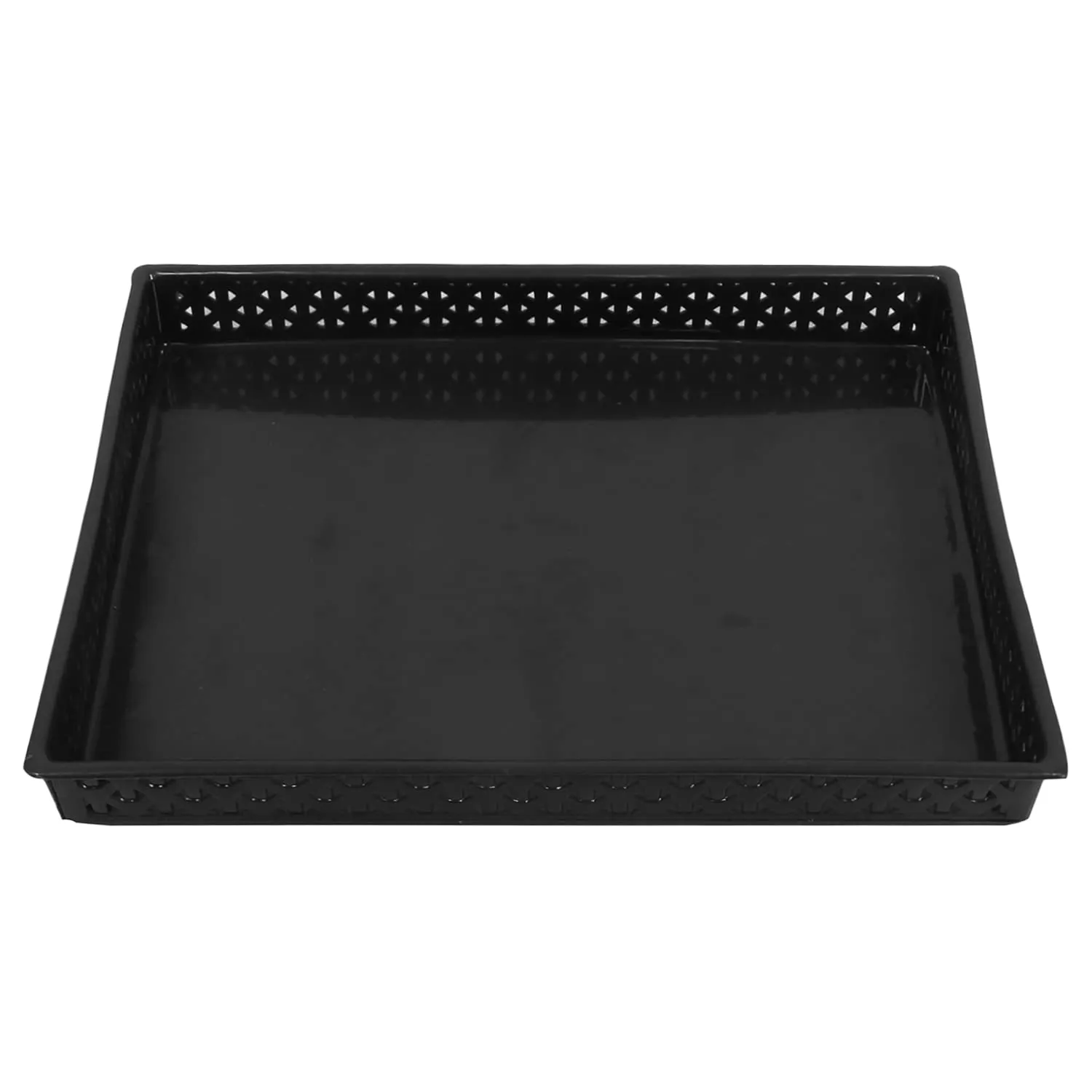 Heart Home Storage Tray|Versatile Plastic Storage Organizer|Rectangular Tray for Kitchen Storage|Storage Tray for Office|ALEXA-15 (Black)