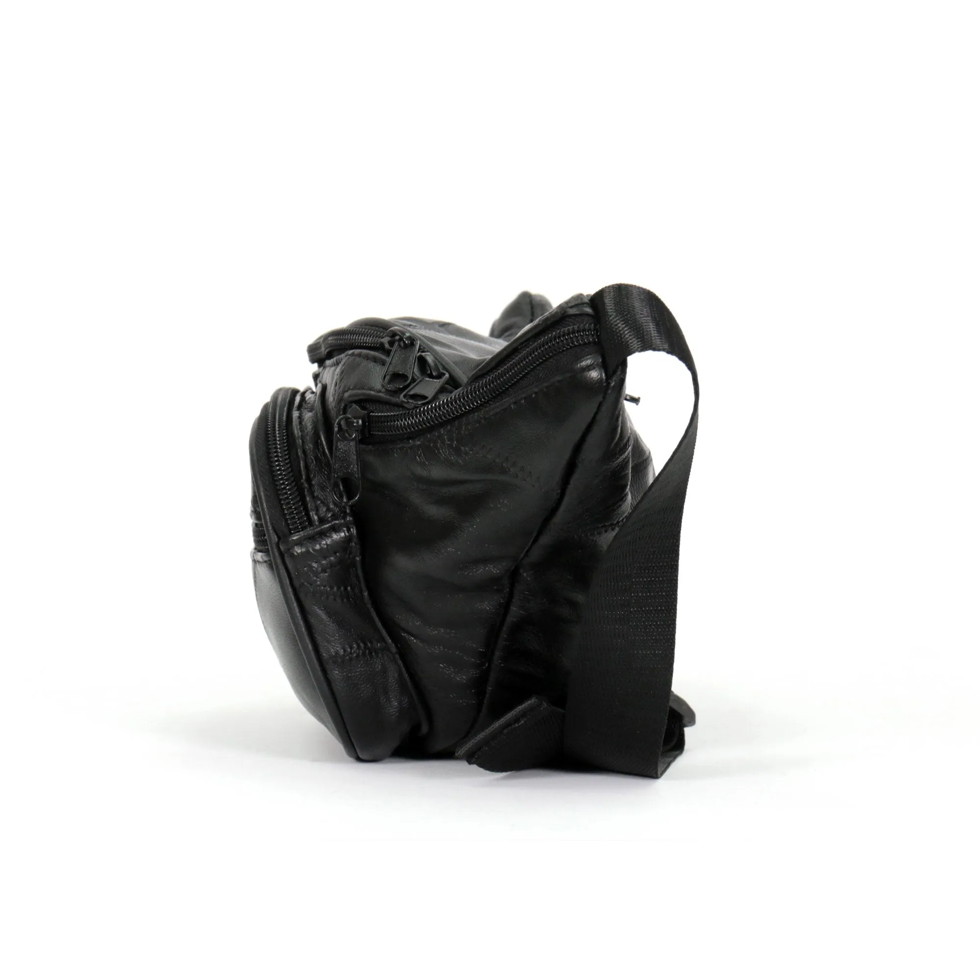 Hot Leathers BGA1002 Black Leather Belly Pouch