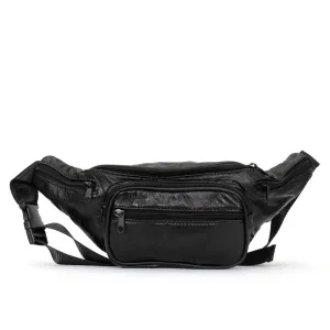 Hot Leathers BGA1002 Black Leather Belly Pouch