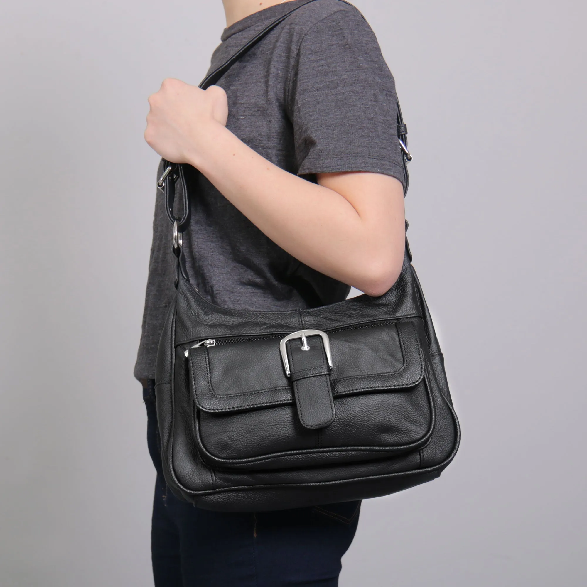 Hot Leathers Leather Purse With Front Buckle Pocket