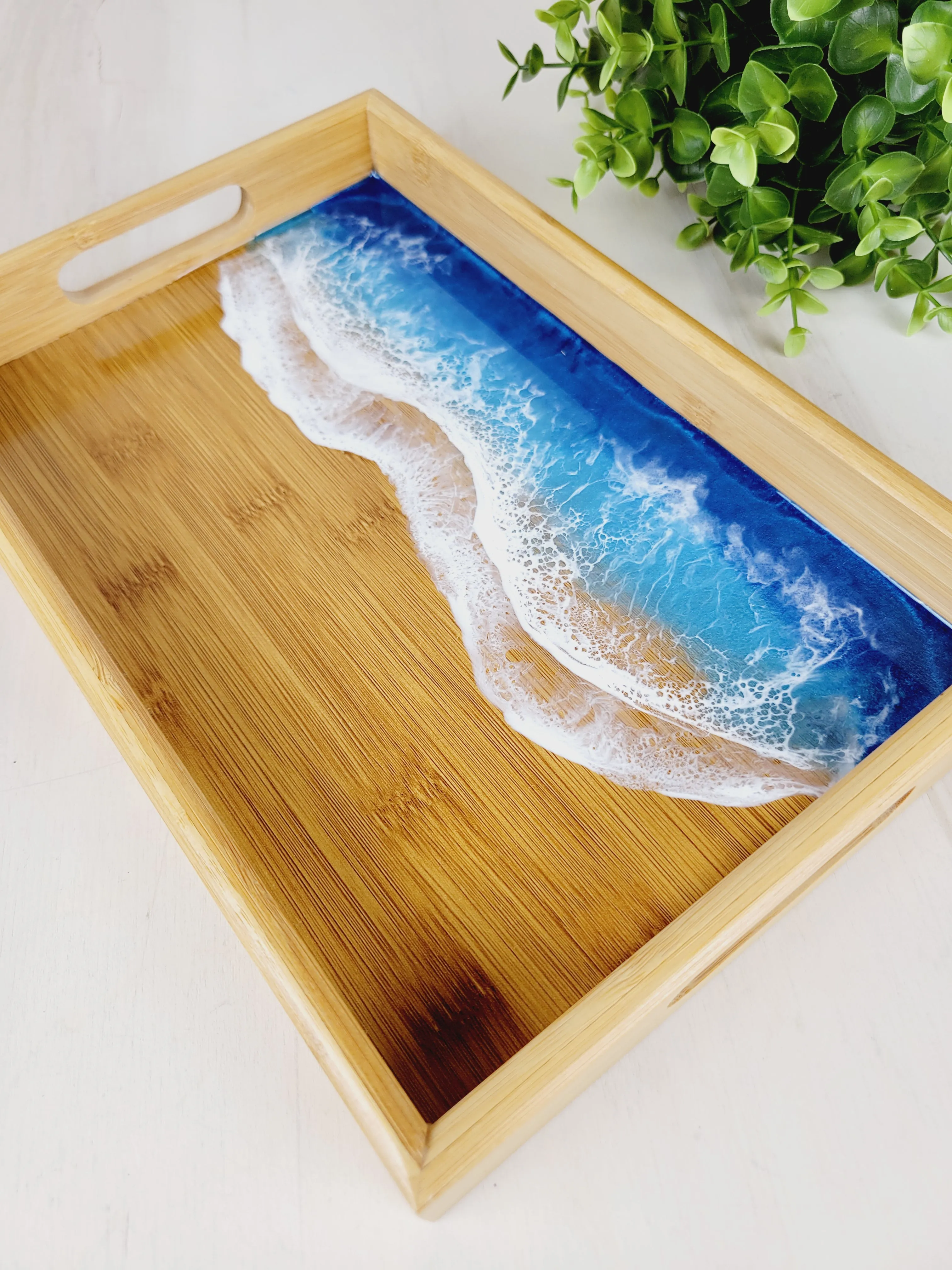 Kristi Scott Art, Wood & Resin Shoreline Trays