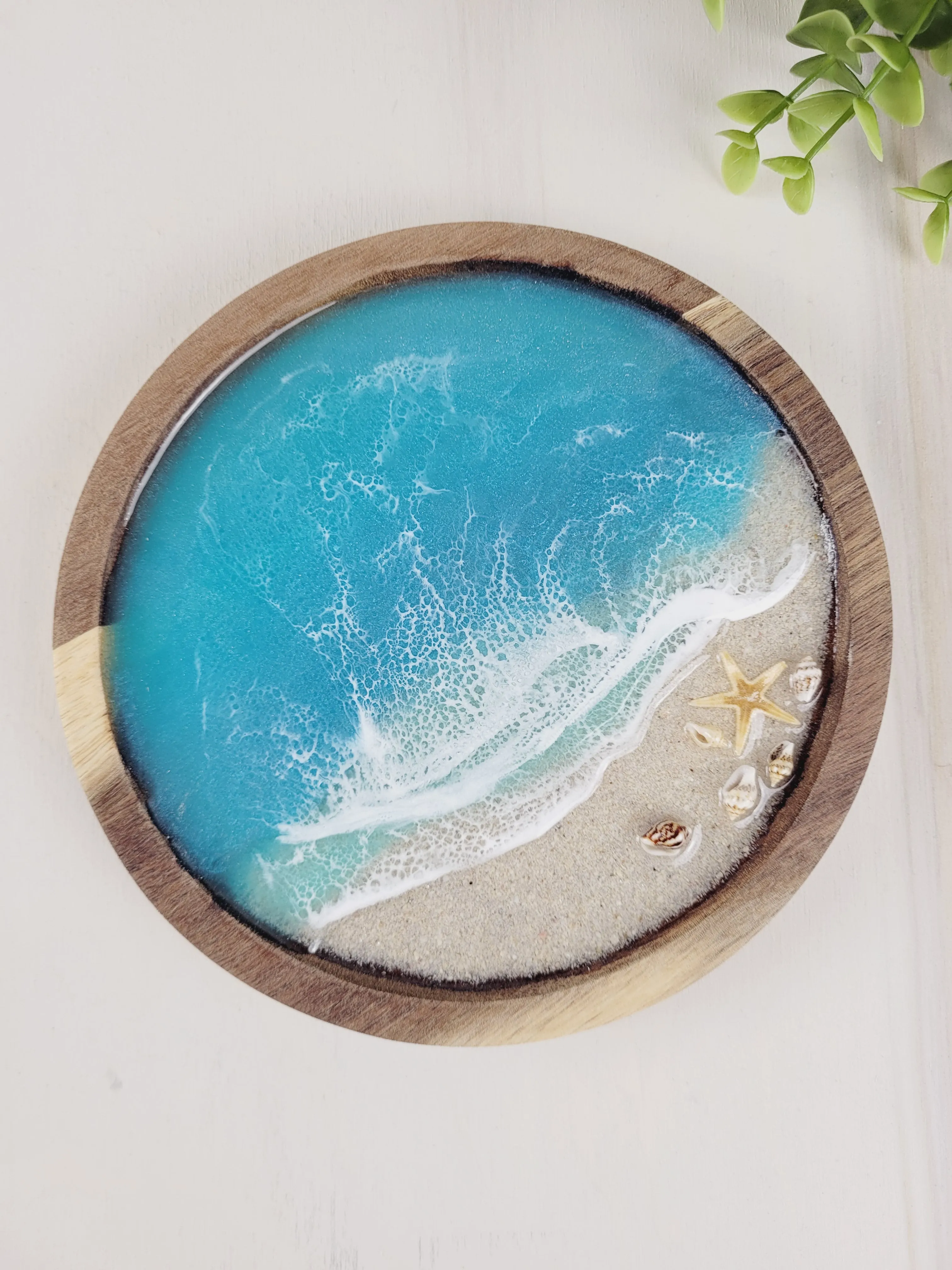 Kristi Scott Art, Wood & Resin Shoreline Trays
