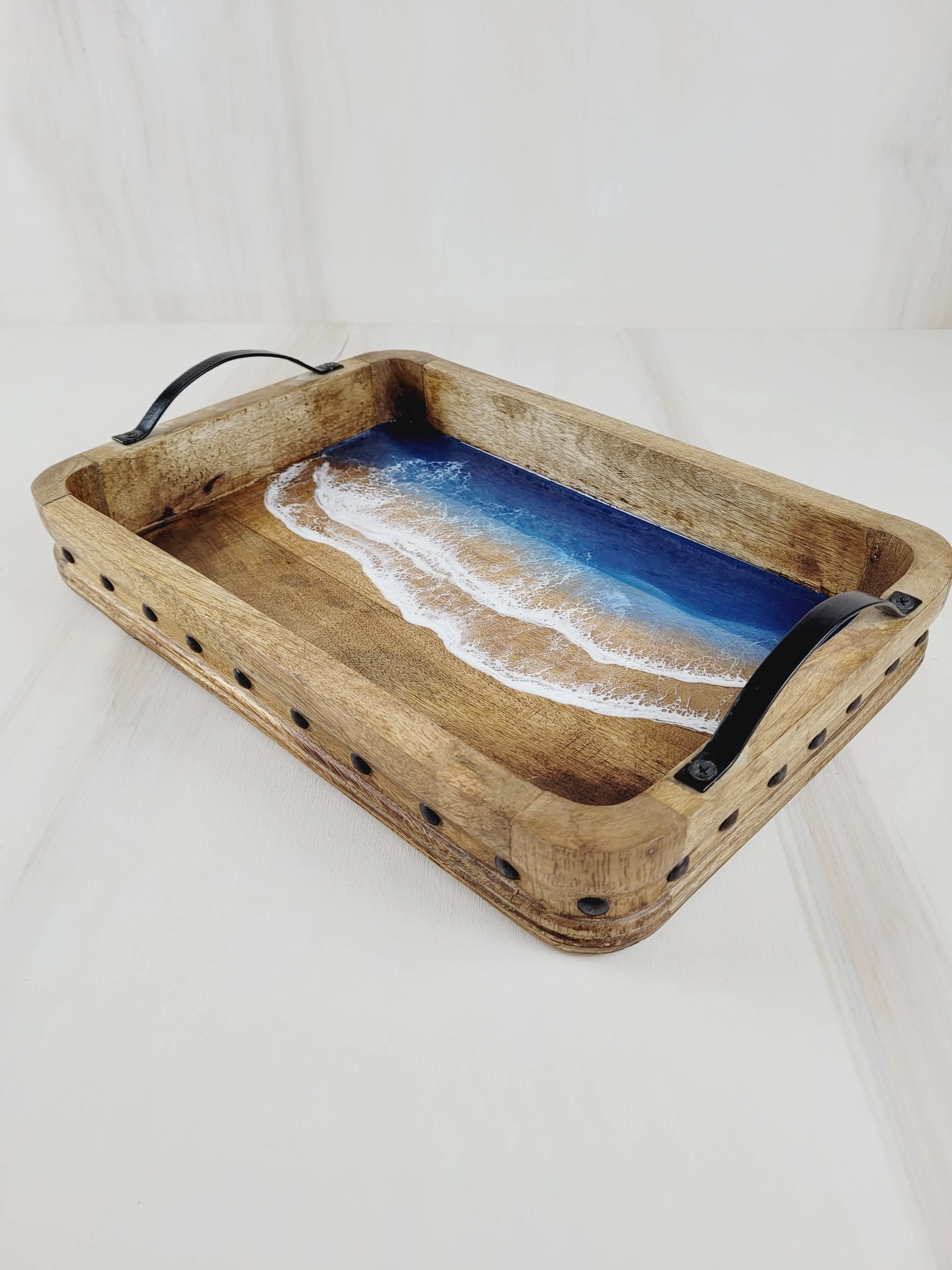Kristi Scott Art, Wood & Resin Shoreline Trays