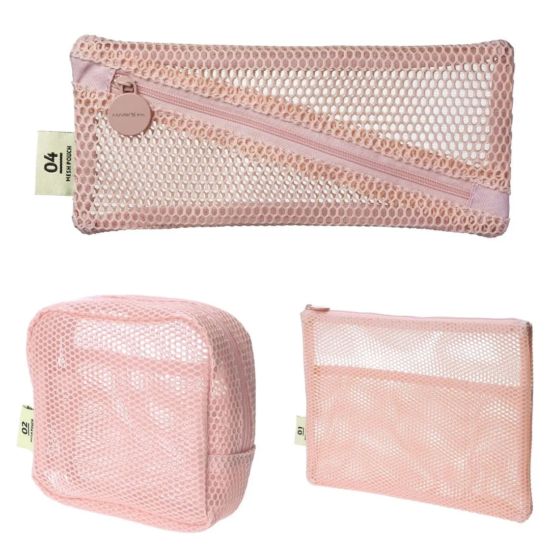 Light Pink Mesh Pouch A5