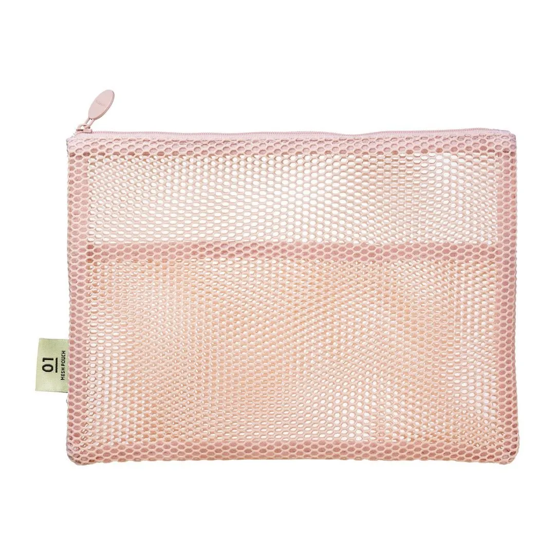 Light Pink Mesh Pouch A5