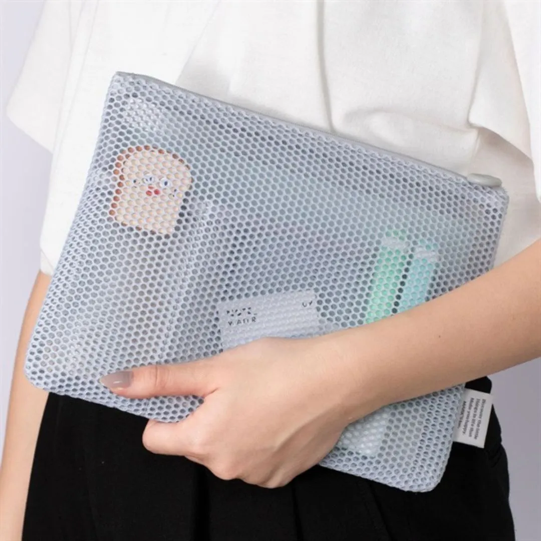 Light Pink Mesh Pouch A5