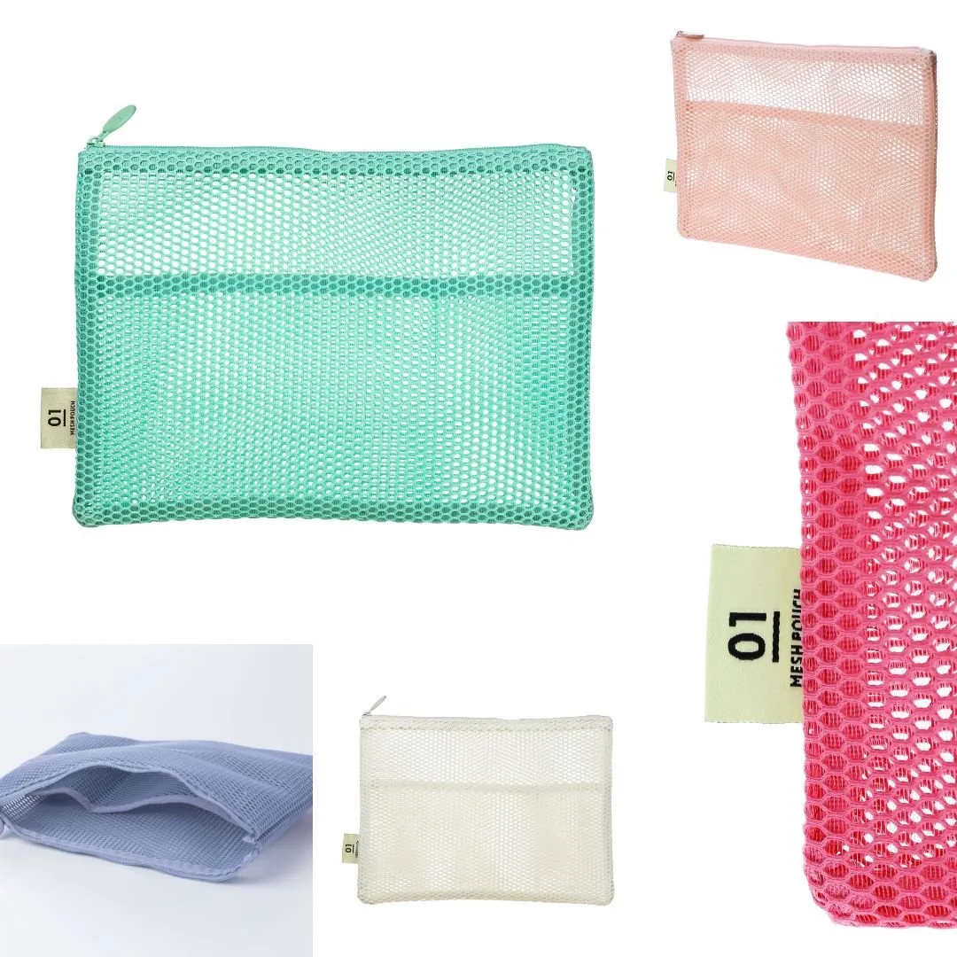 Light Pink Mesh Pouch A5