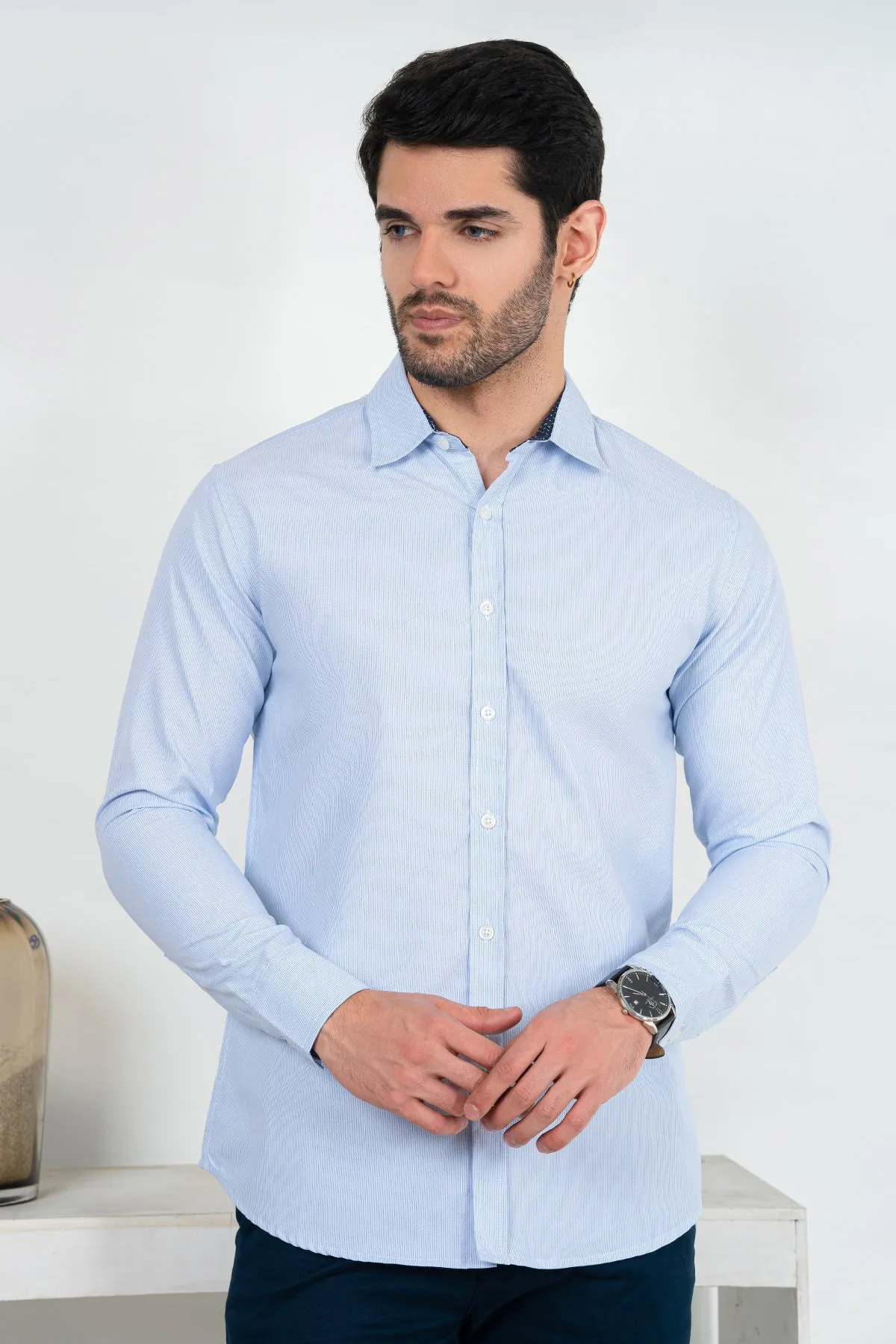 Men's "REECE" Cotton Full Sleeves Checked Designer Shirt