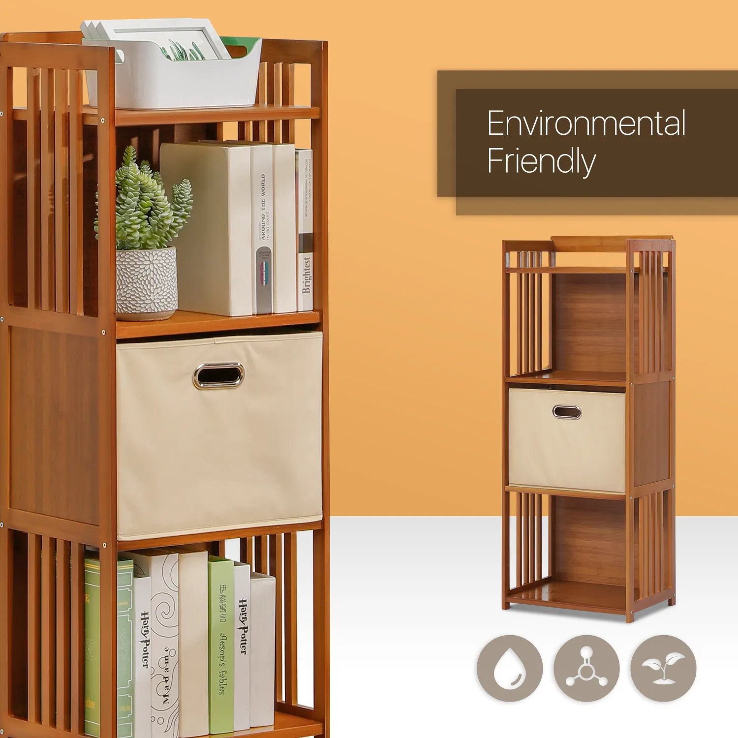 Multi-Functional Storage Cabinet - Vertical Fence Frame - with Storage Box