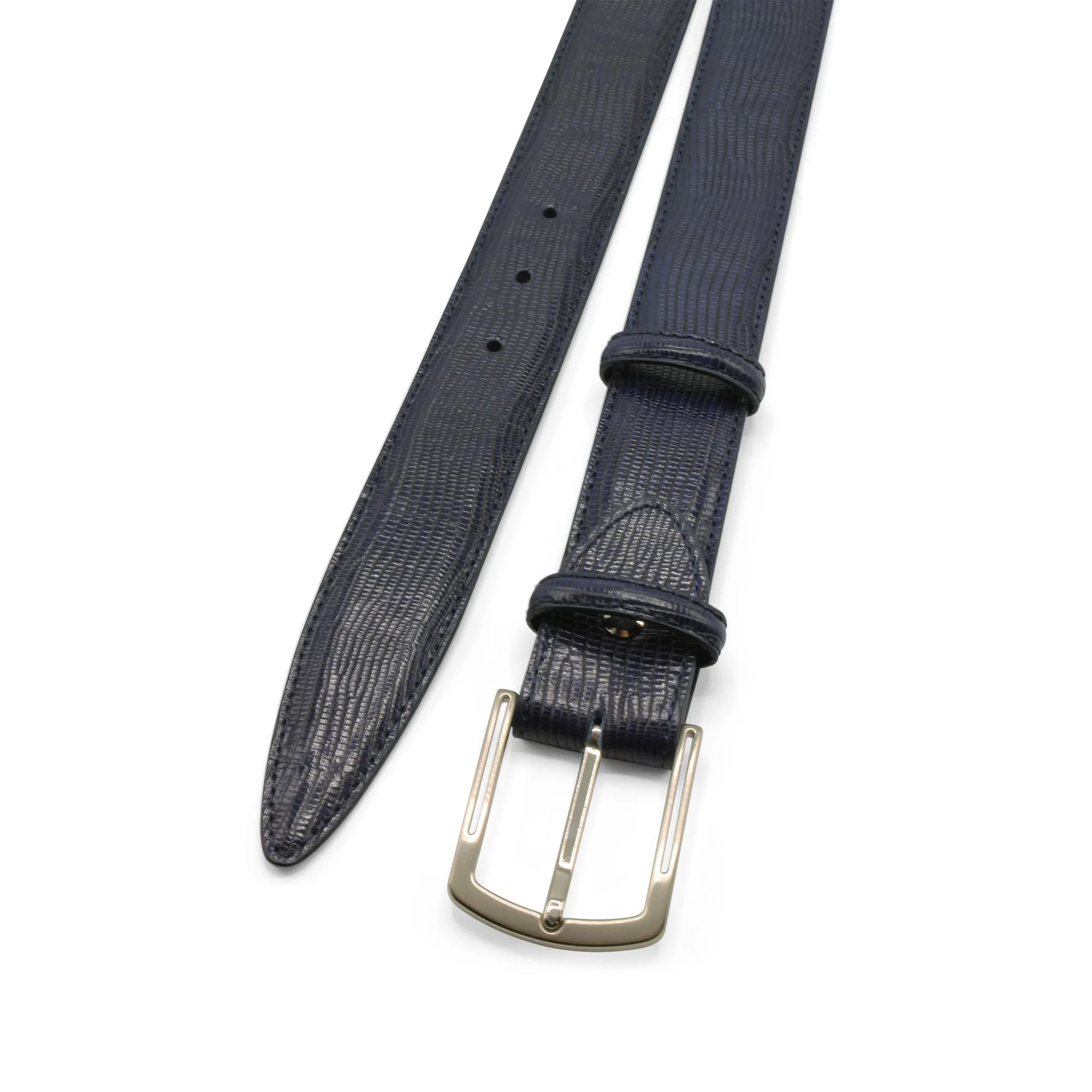 Navy Blue Lucertola Gunmetal Belt