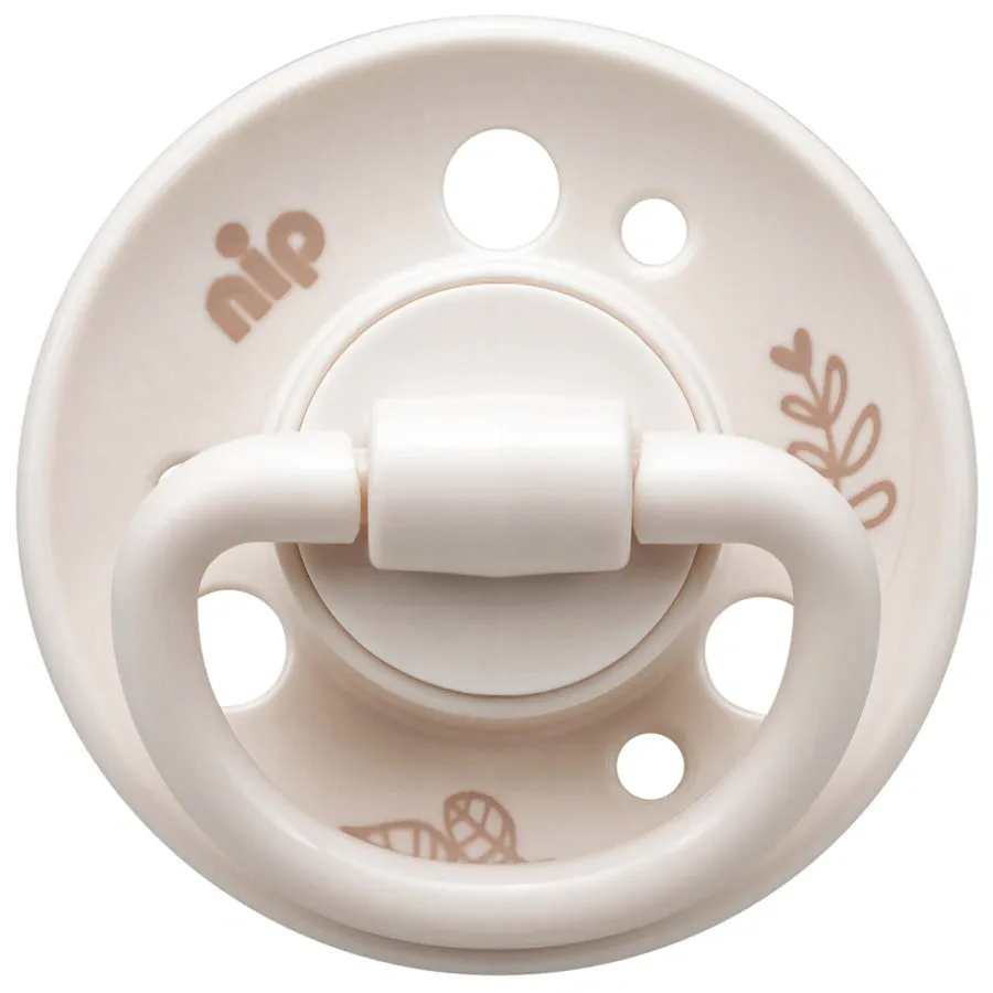 Nip Cherry Round Latex Eco-Friendly Soother (Brown/Beige) 0m 