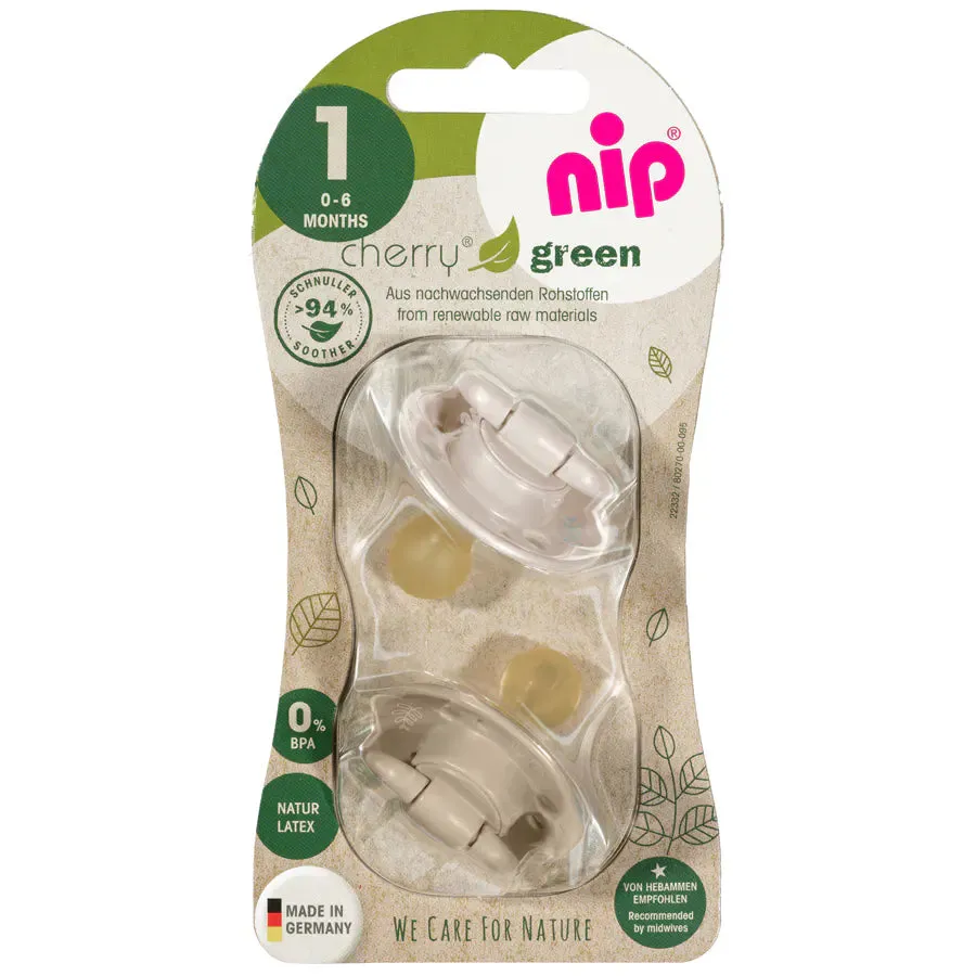 Nip Cherry Round Latex Eco-Friendly Soother (Brown/Beige) 0m 