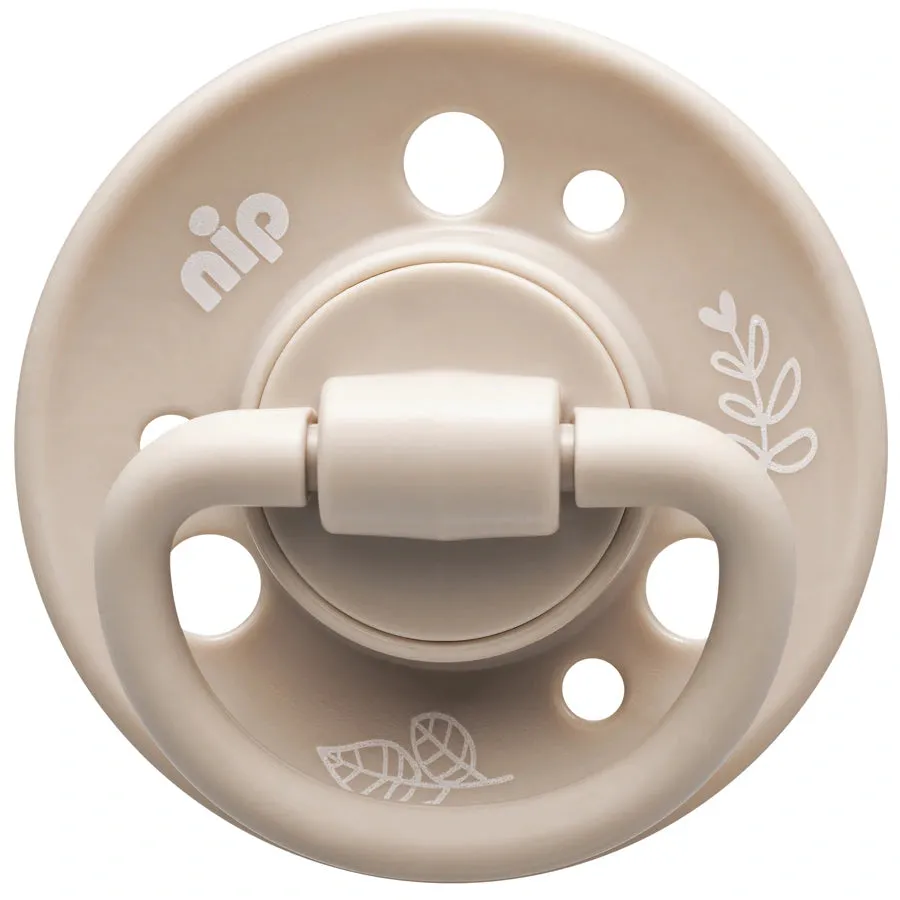 Nip Cherry Round Latex Eco-Friendly Soother (Brown/Beige) 0m 