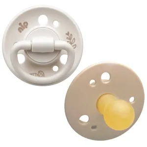 Nip Cherry Round Latex Eco-Friendly Soother (Brown/Beige) 0m 