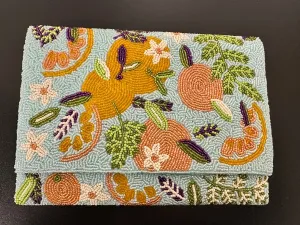 Orange Blossom Beaded Clutch