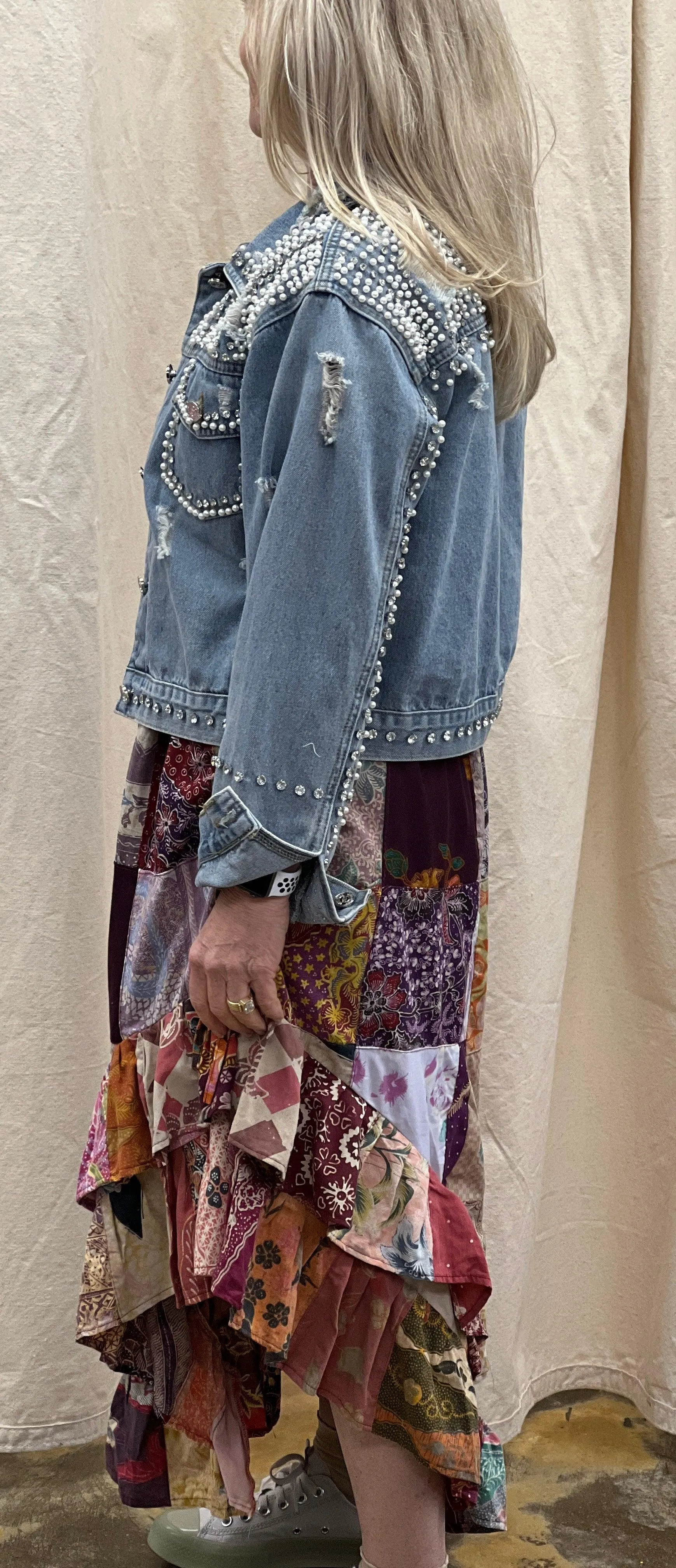 Patchwork Ruffle Skirt or tubeless dress top by Jaded Gypsy