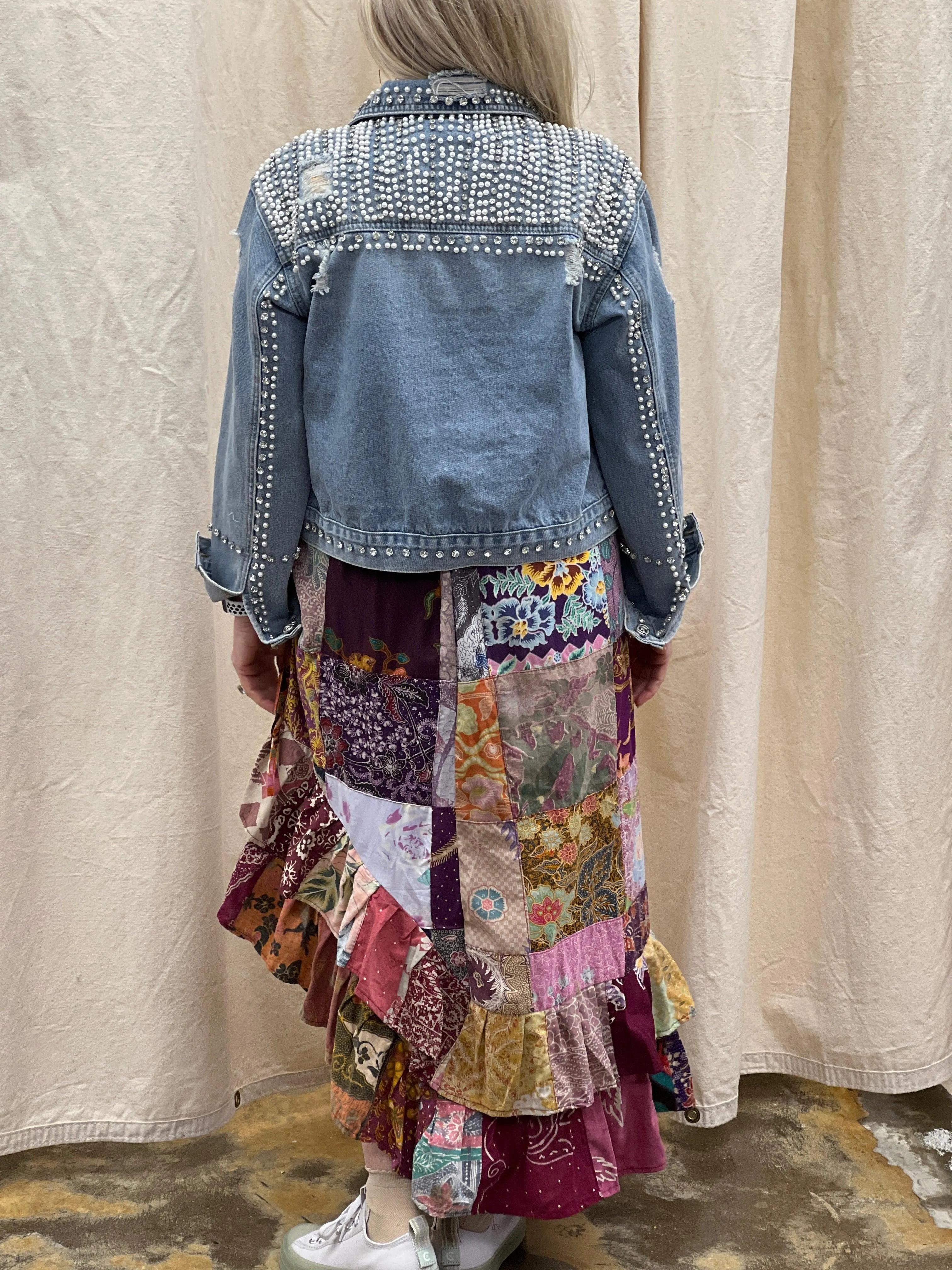 Patchwork Ruffle Skirt or tubeless dress top by Jaded Gypsy