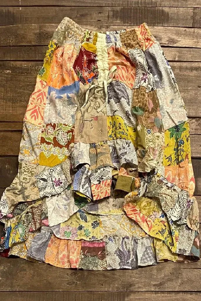 Patchwork Ruffle Skirt or tubeless dress top by Jaded Gypsy