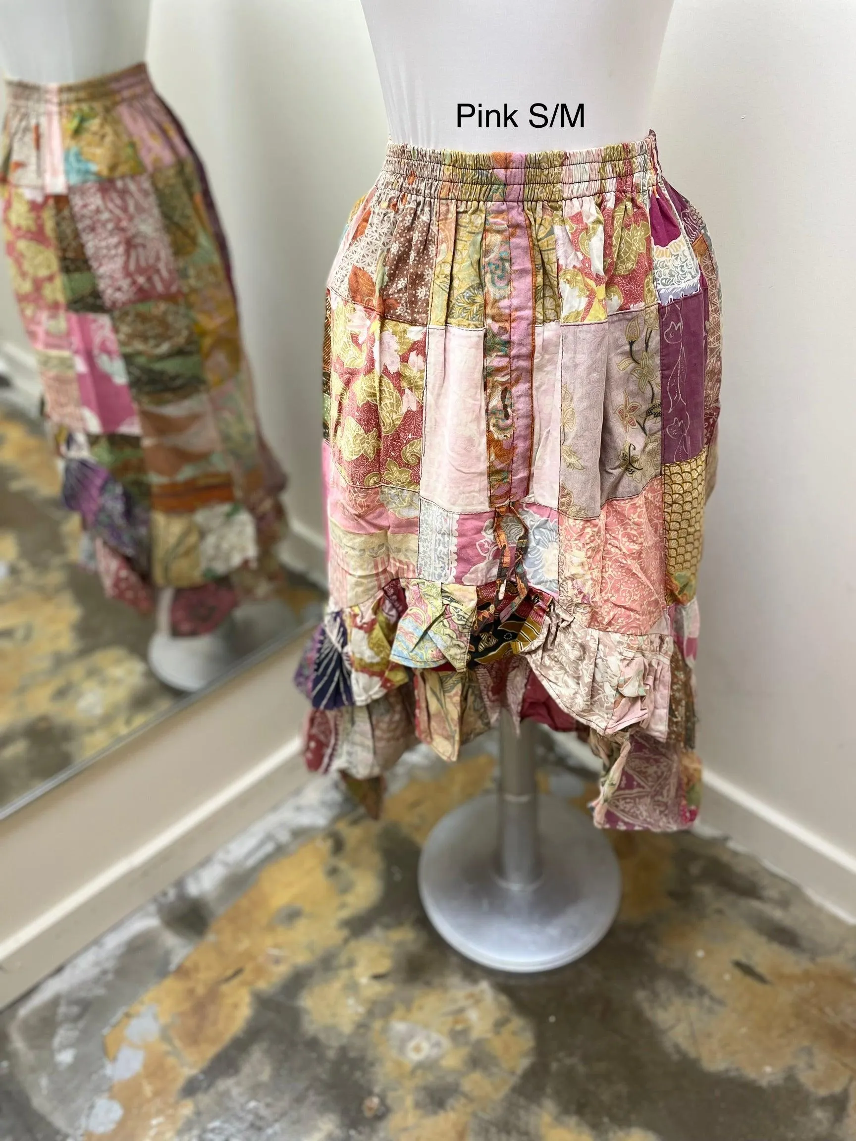 Patchwork Ruffle Skirt or tubeless dress top by Jaded Gypsy