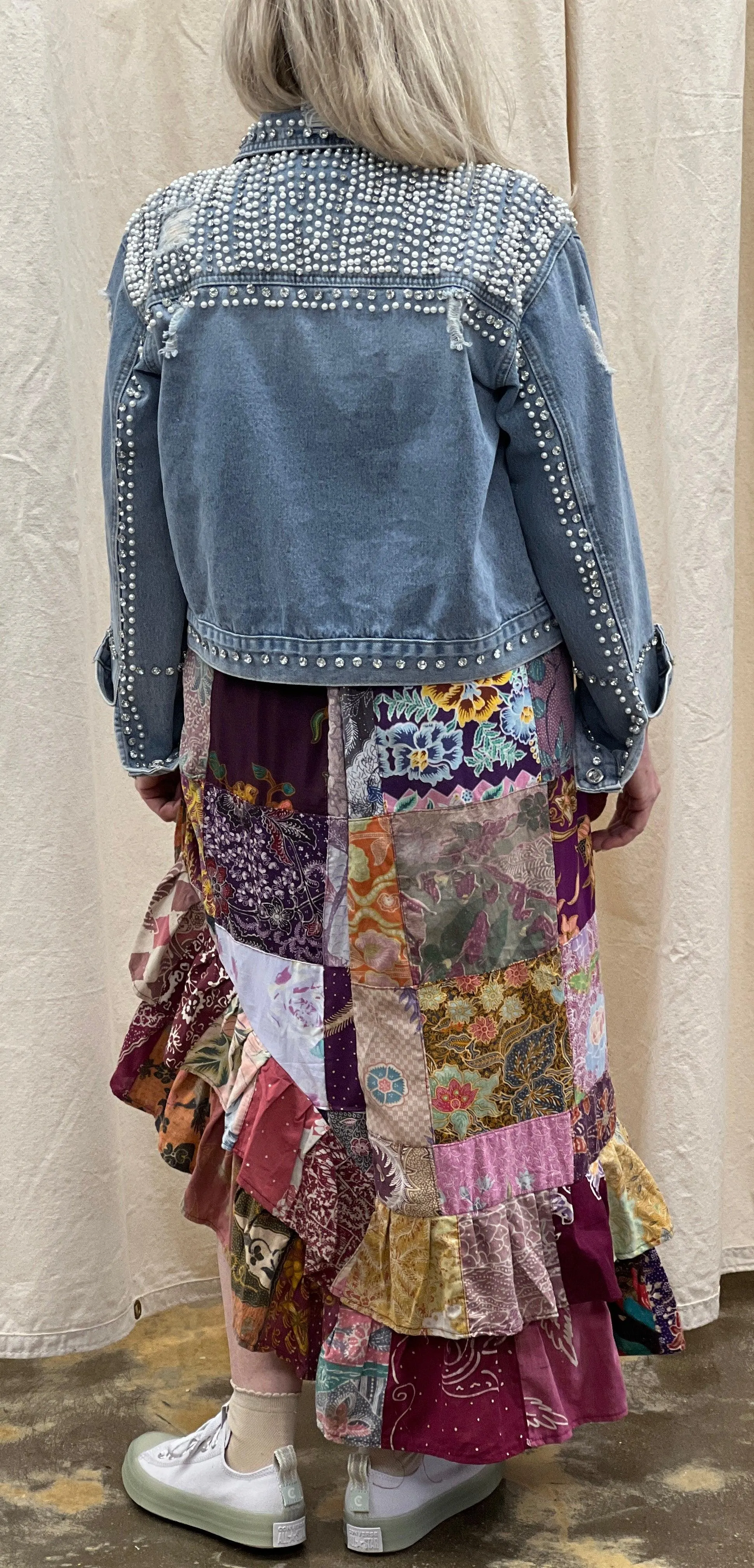 Patchwork Ruffle Skirt or tubeless dress top by Jaded Gypsy