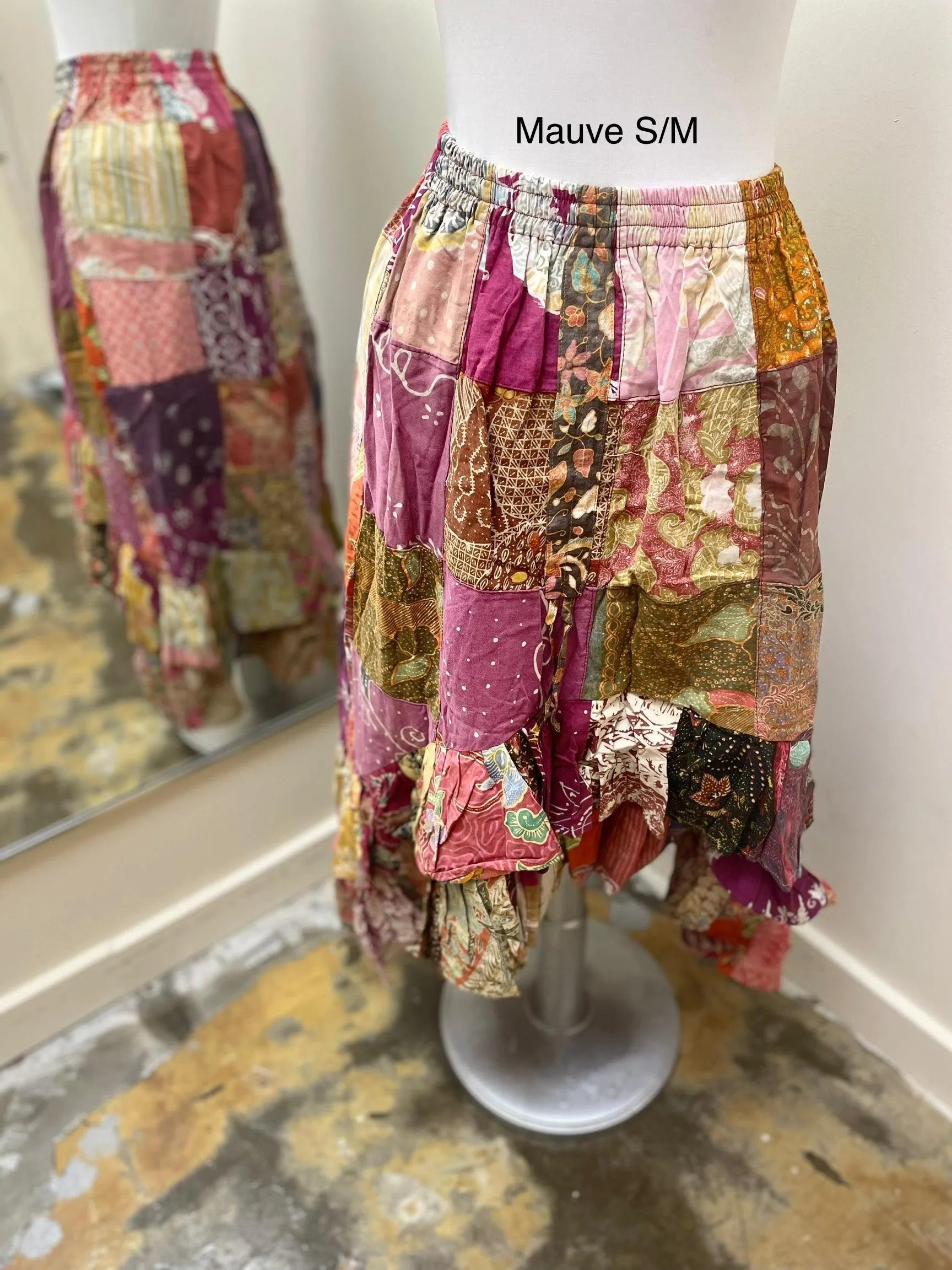 Patchwork Ruffle Skirt or tubeless dress top by Jaded Gypsy