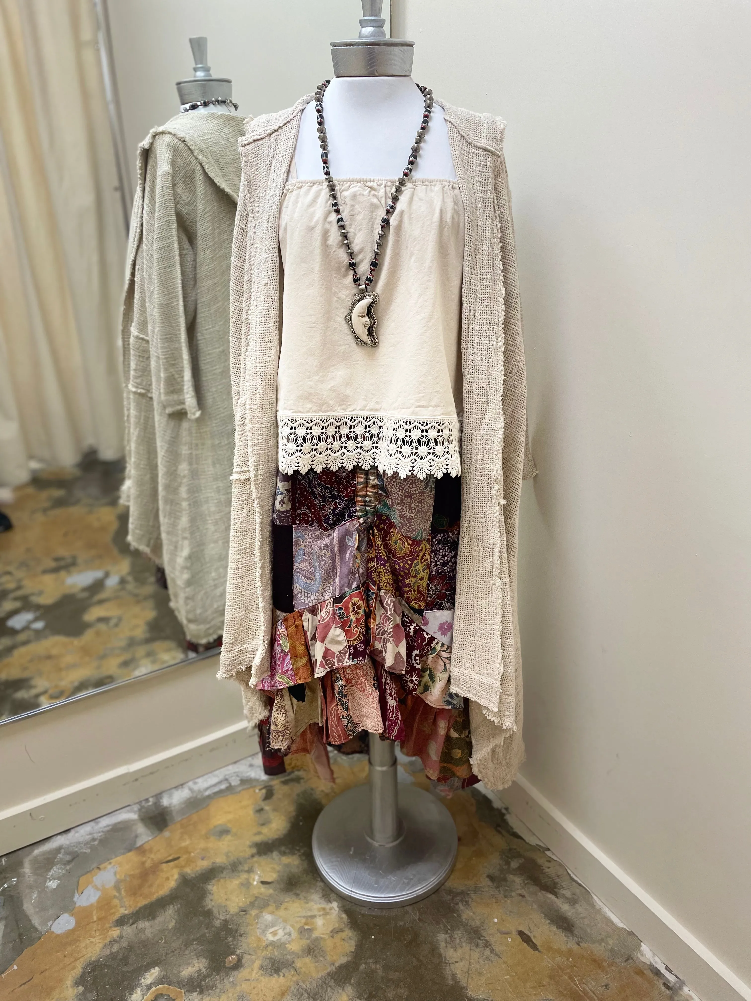Patchwork Ruffle Skirt or tubeless dress top by Jaded Gypsy