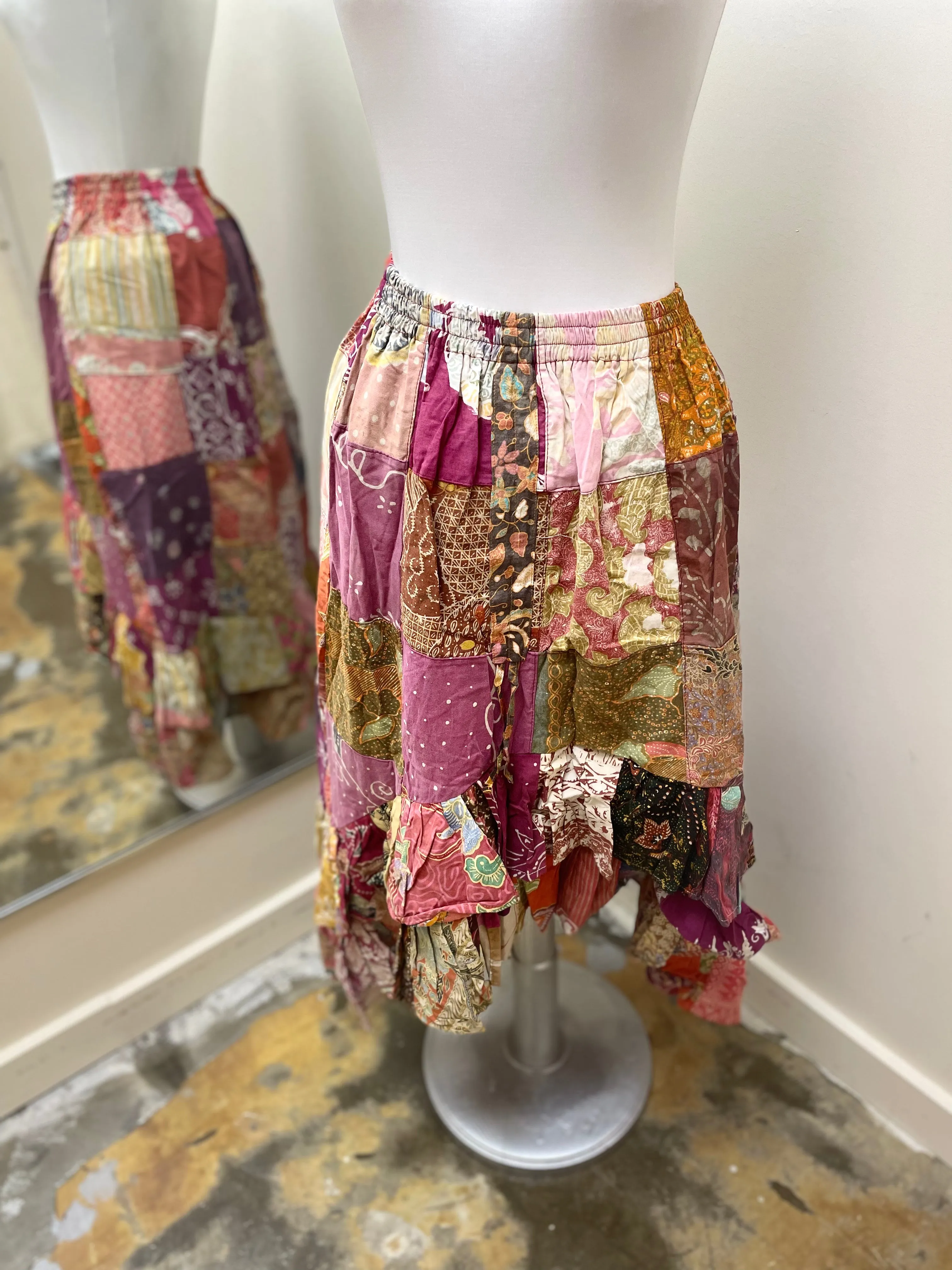 Patchwork Ruffle Skirt or tubeless dress top by Jaded Gypsy