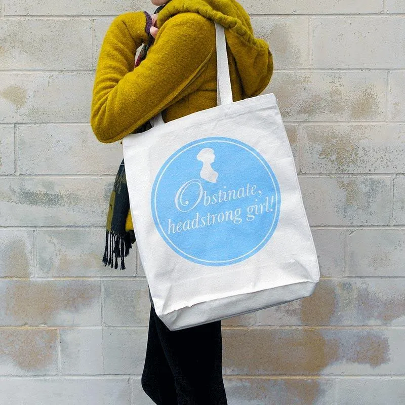 Pride and Prejudice Tote Bag - "Obstinate, Headstrong Girl!" Design
