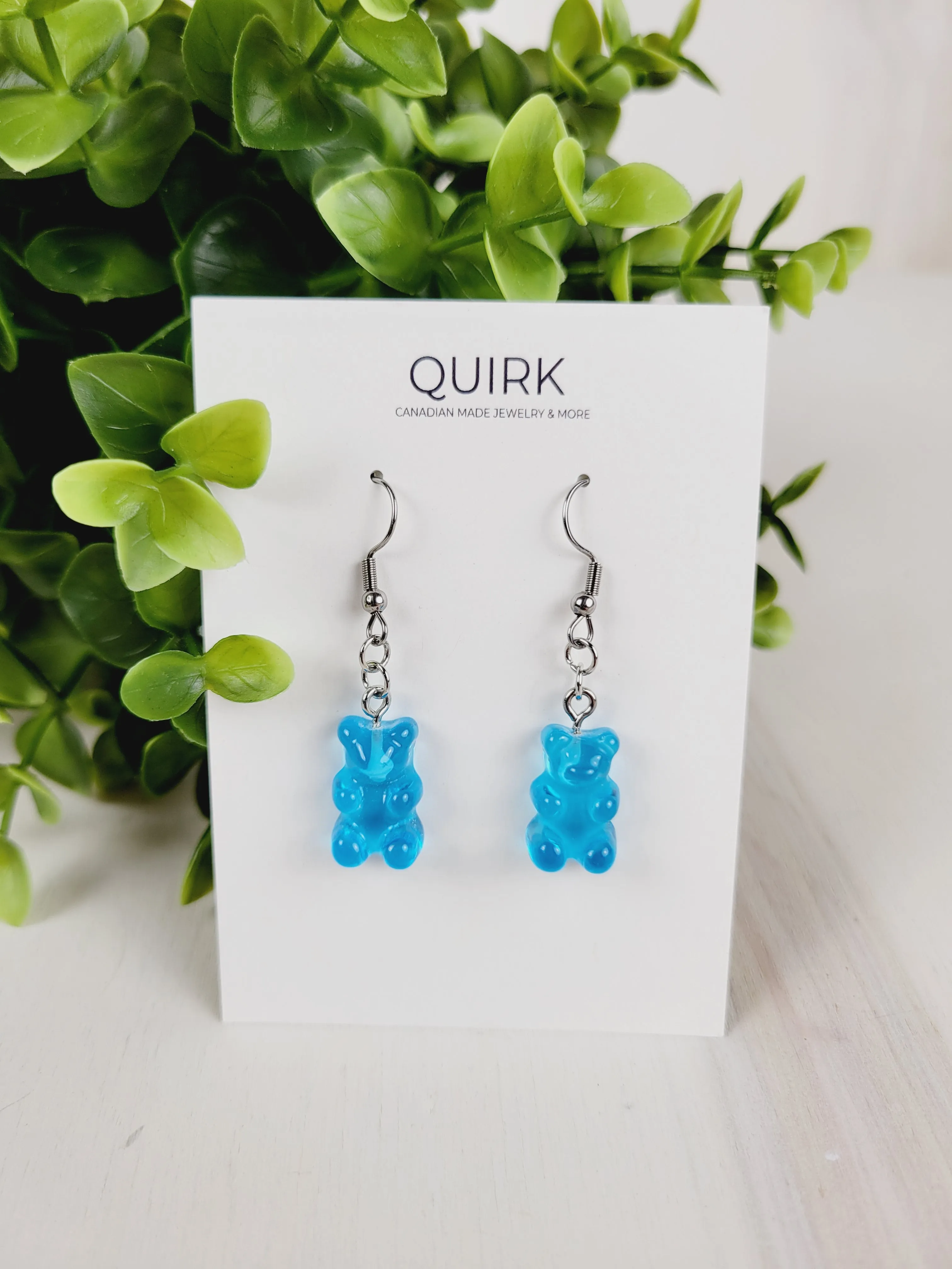 Quirk Handmade Jewelry, Gummy Bear Dangle Earrings