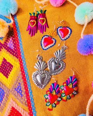 'Radiance' Tin Heart Earrings