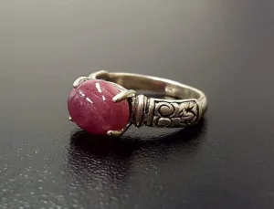 Ruby Boho Ring - Natural Ruby Ring - Solitaire Red Ring