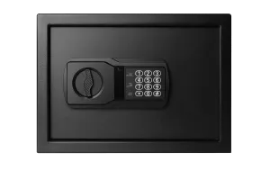Safe with Electronic Lock, Backup Key, 1 Shelf, Black