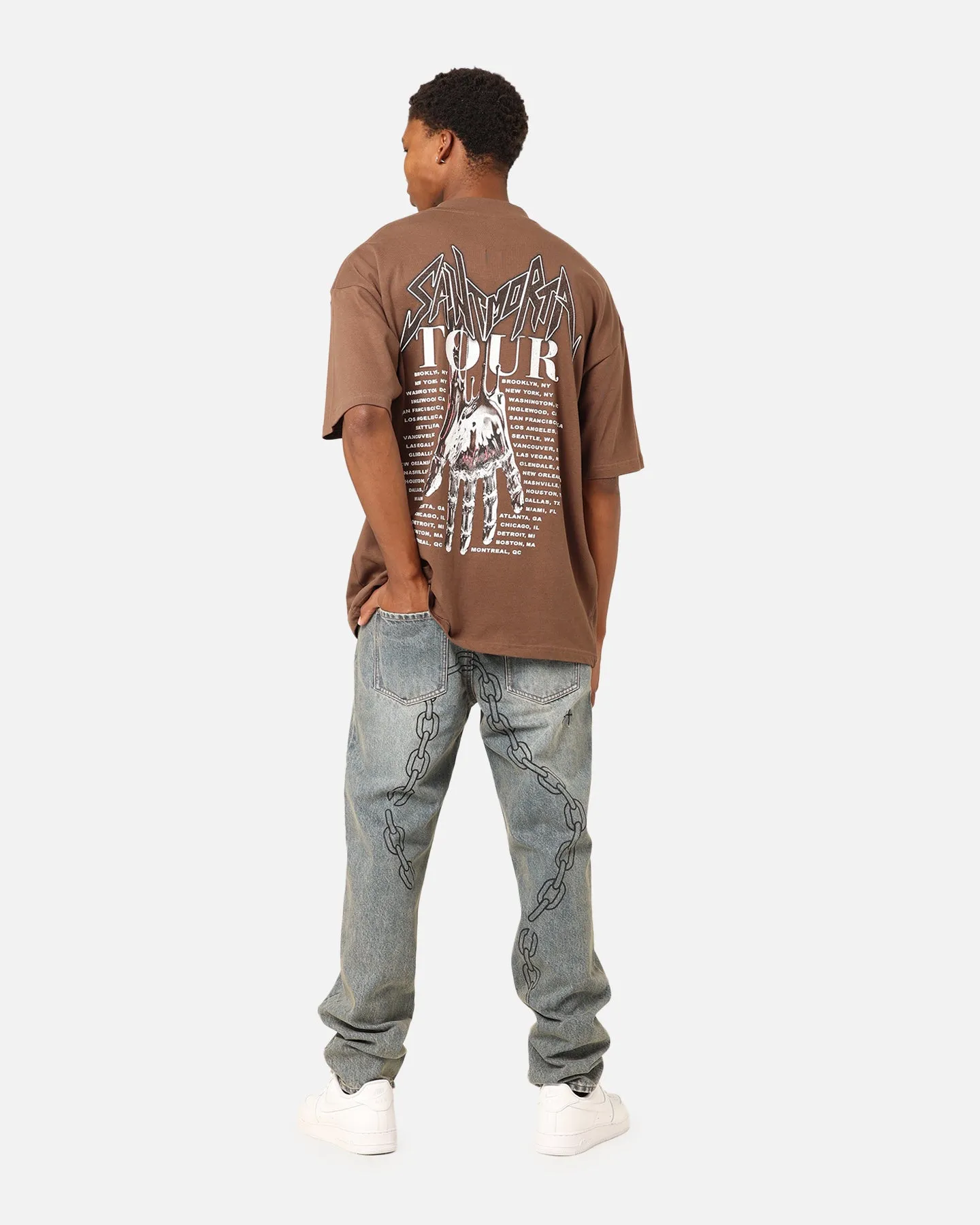 Saint Morta Tour Mock T-Shirt Brown