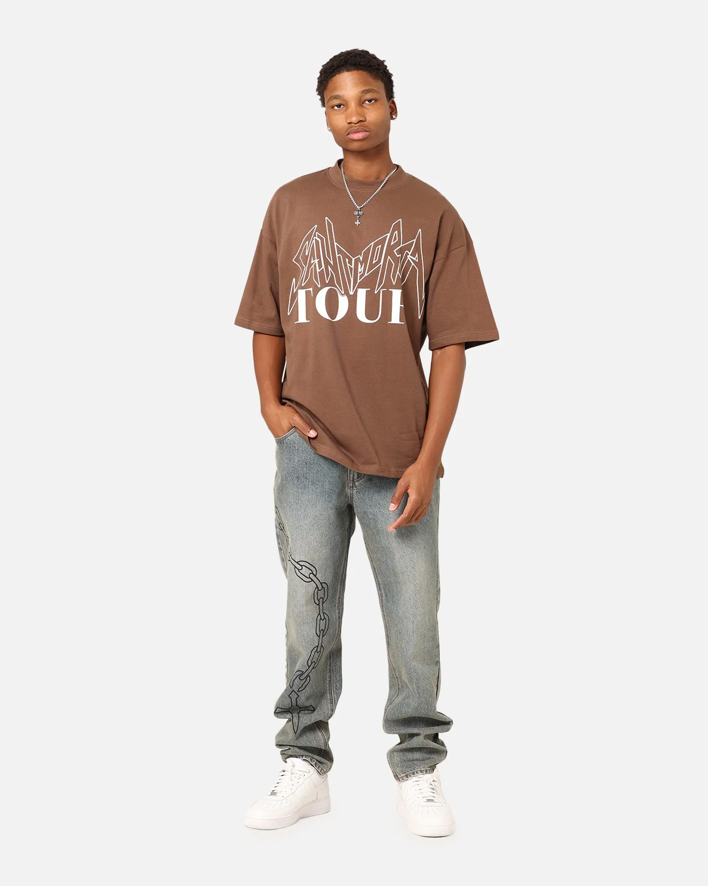 Saint Morta Tour Mock T-Shirt Brown