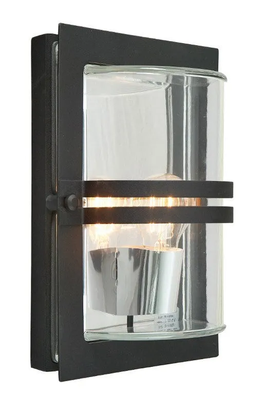 Scandi Style Outdoor Wall Light - Black Painted Steel- ID 7330