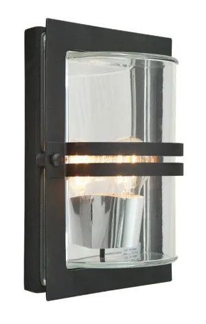 Scandi Style Outdoor Wall Light - Black Painted Steel- ID 7330
