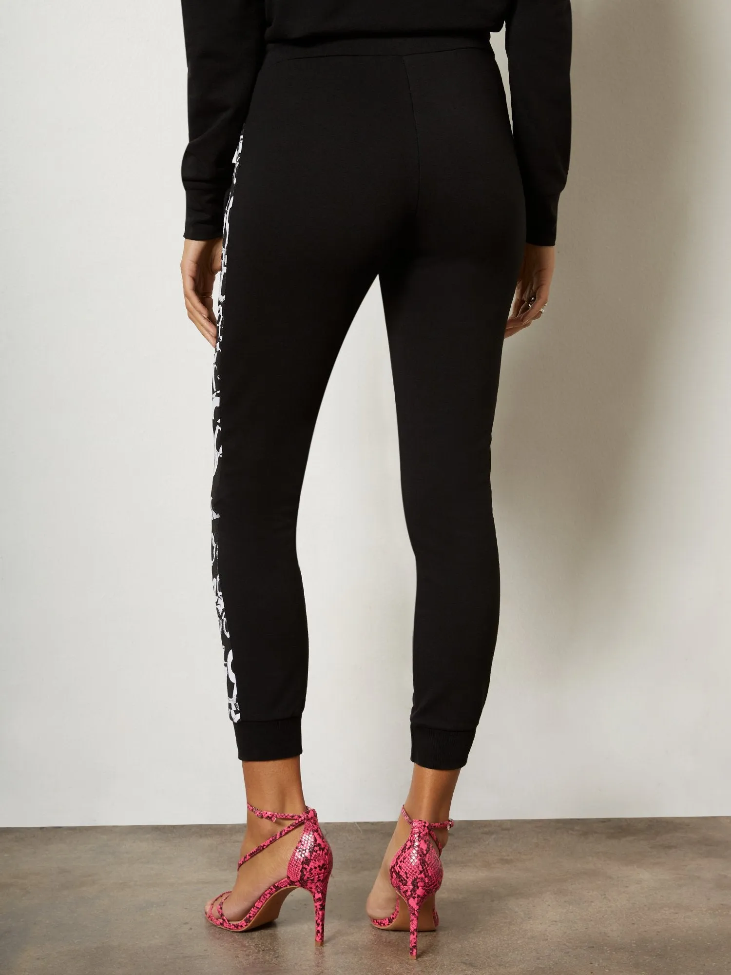 Scripted Side-Stripe Drawstring Jogger Pant