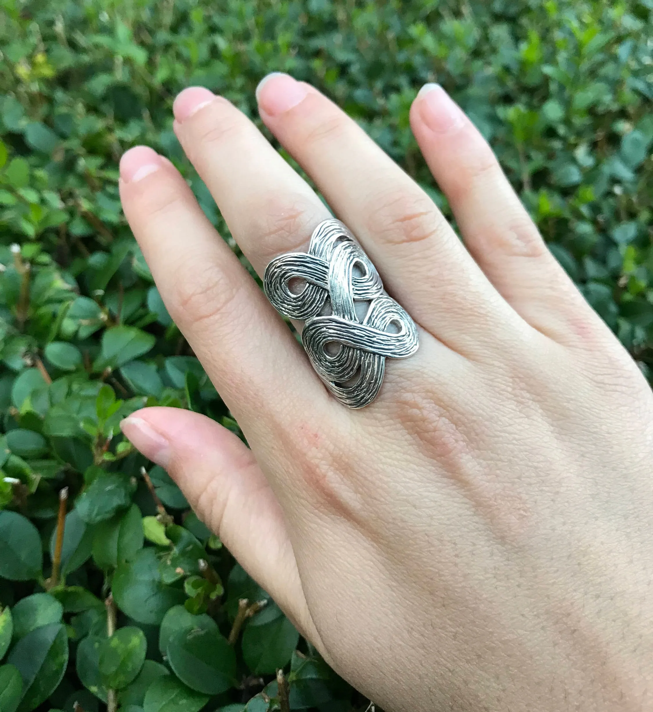 Silver Infinity Ring - Long Silver Ring - Silver Statement Ring