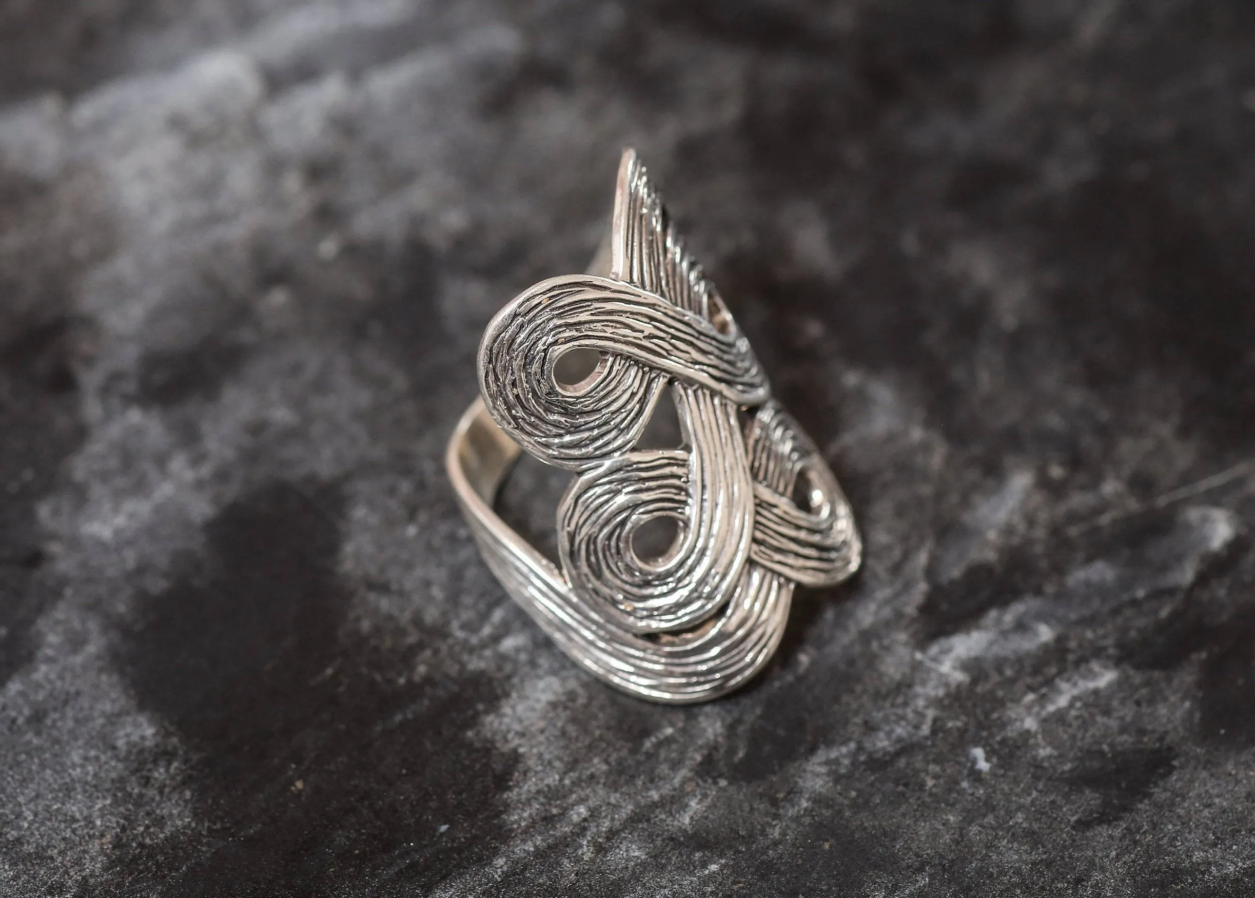 Silver Infinity Ring - Long Silver Ring - Silver Statement Ring