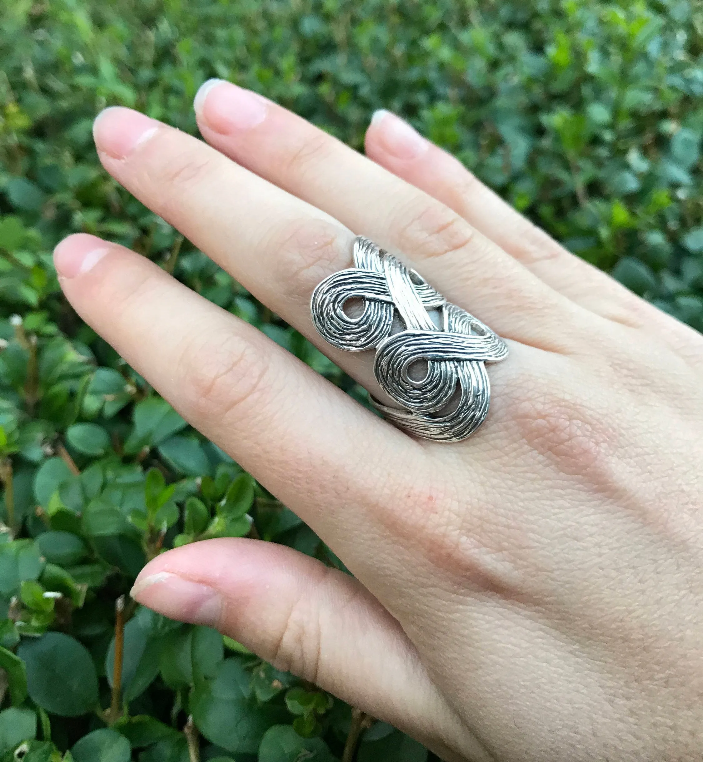 Silver Infinity Ring - Long Silver Ring - Silver Statement Ring