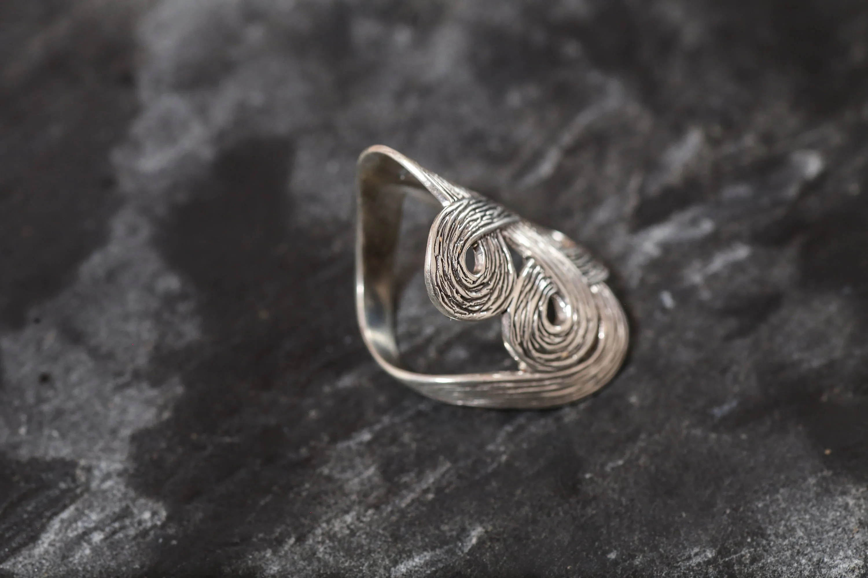 Silver Infinity Ring - Long Silver Ring - Silver Statement Ring