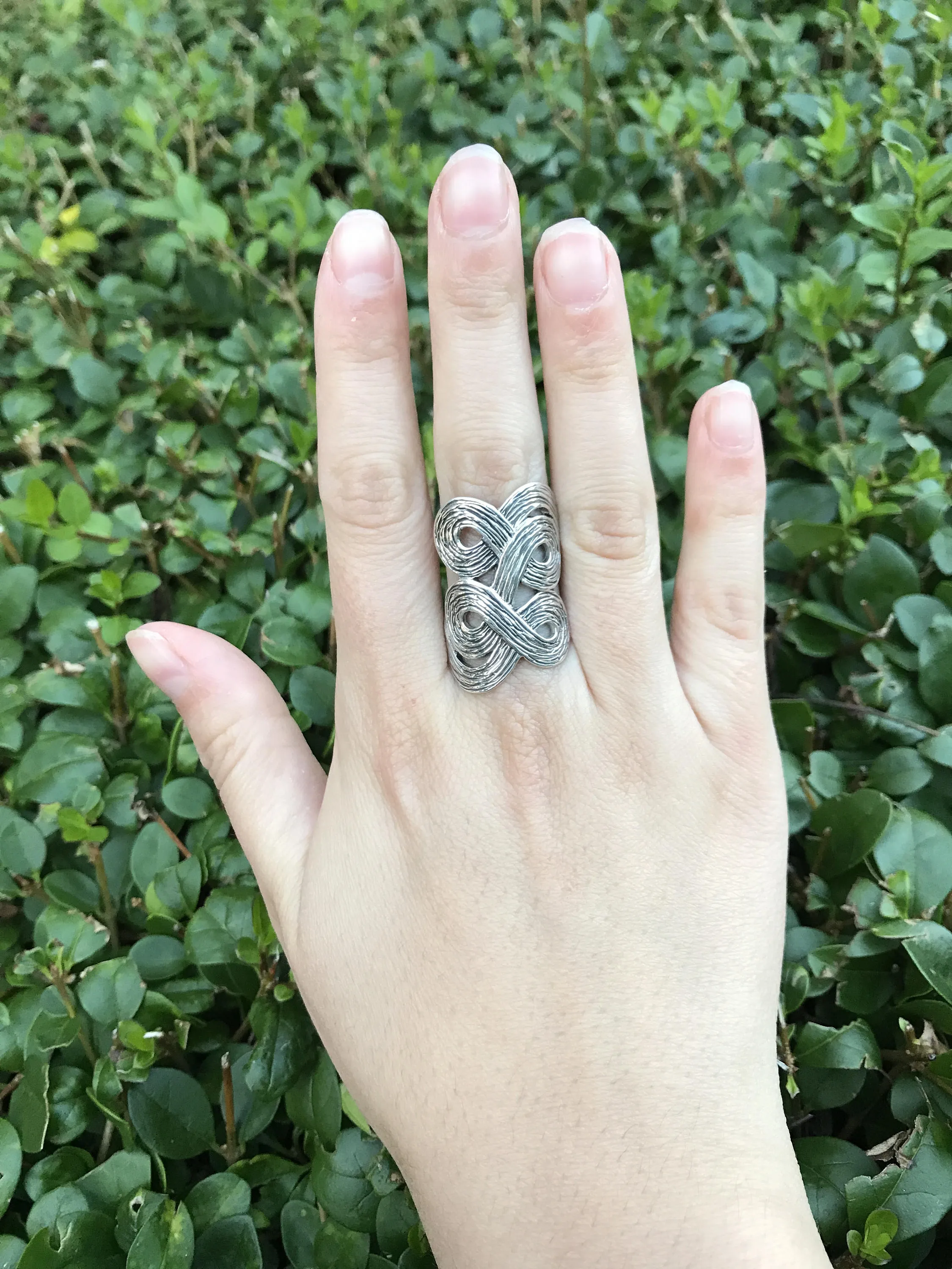 Silver Infinity Ring - Long Silver Ring - Silver Statement Ring