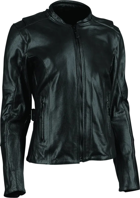Speed and Strength Throttle Body Leather Jacket Black Womens - 2XL