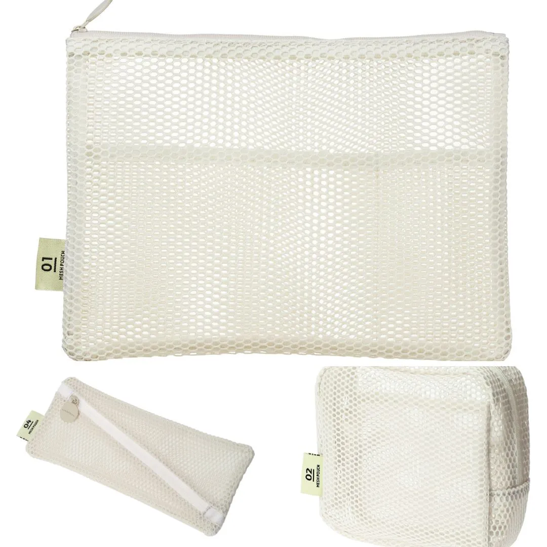 Square Mesh Pouch Ivory