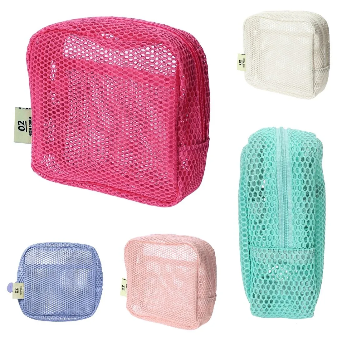 Square Mesh Pouch Ivory