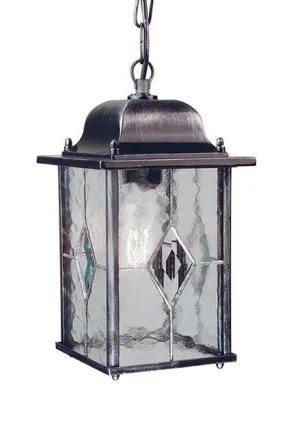 St Helier Black/Silver Outdoor Pendant Light - ID 5753