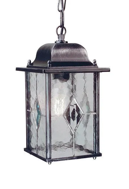 St Helier Black/Silver Outdoor Pendant Light - ID 5753